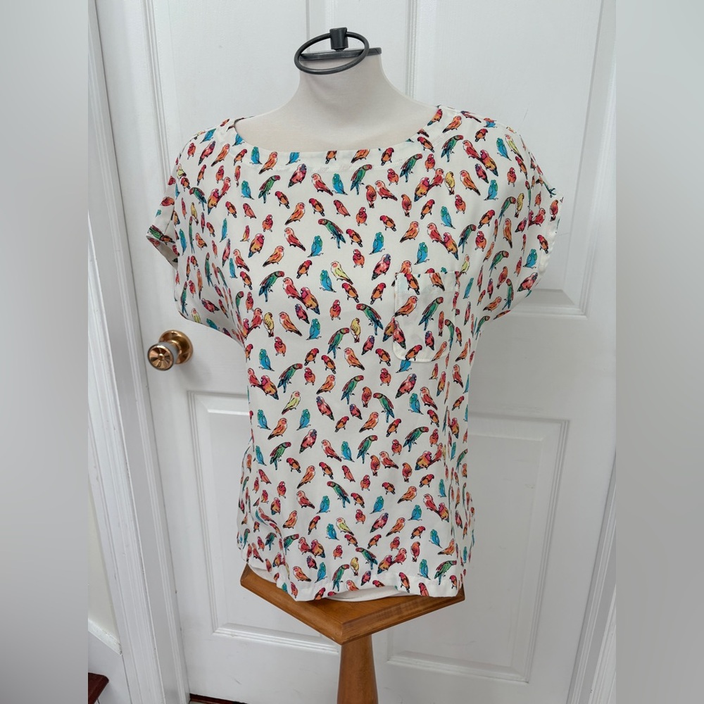 LOFT Multicolor Bird Print Women's Tunic ladies XS